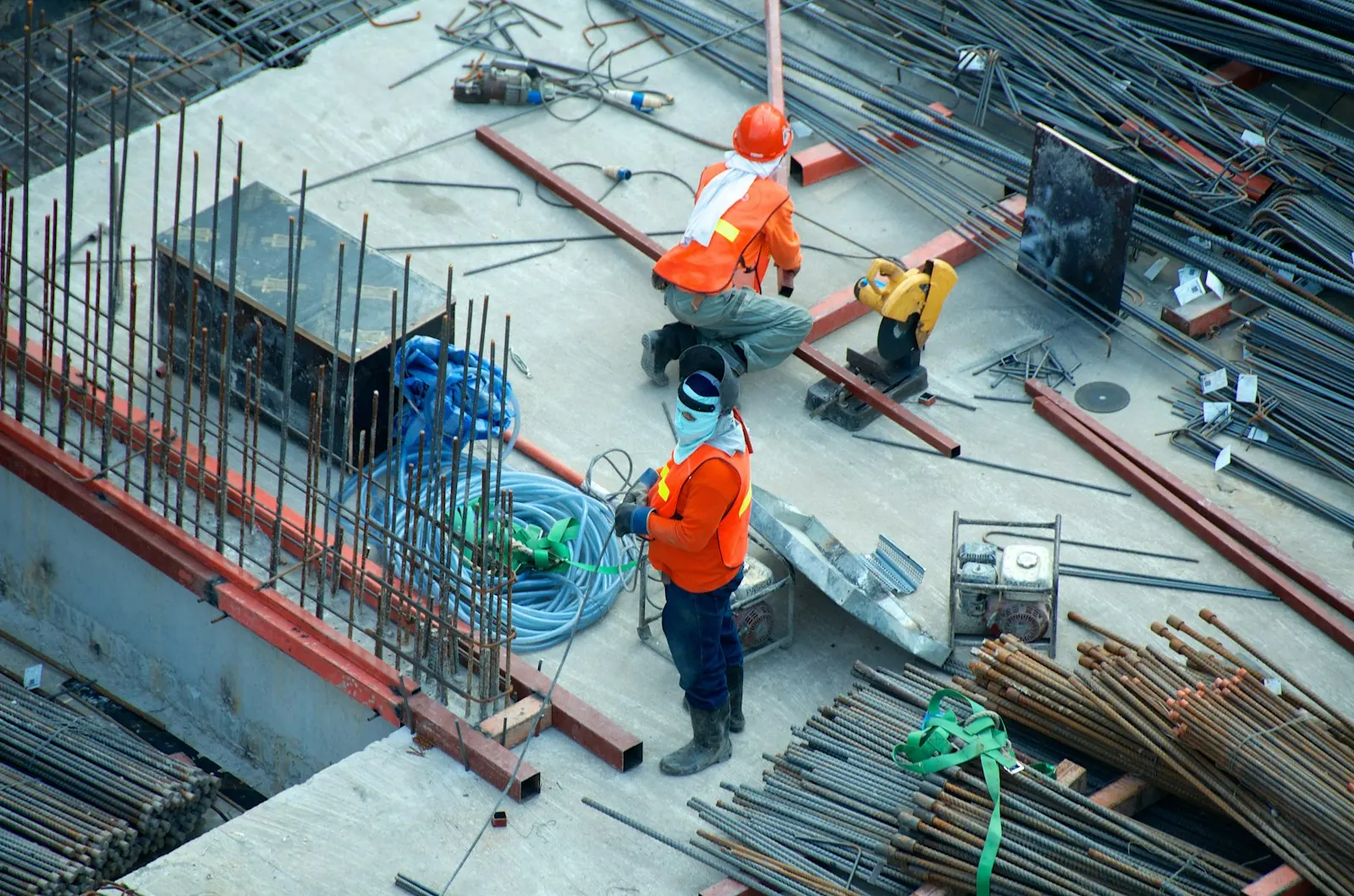 Safety crews coordinating on an industrial site